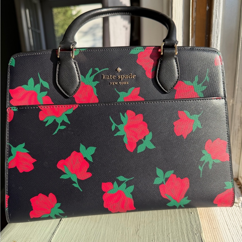Kate Spade New York Madison Rose Toss Printed Medium Satchel-NWOT